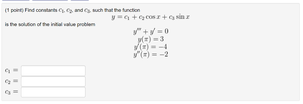 Solved Differential Equations with constant coefficients | Chegg.com