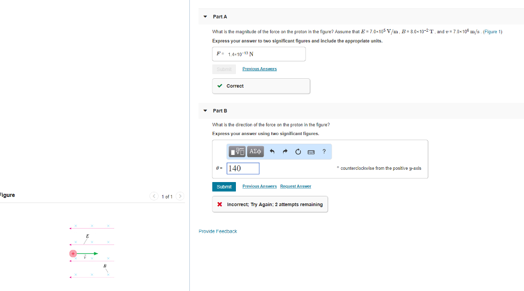 Solved Part A What Is The Magnitude Of The Force On The Chegg