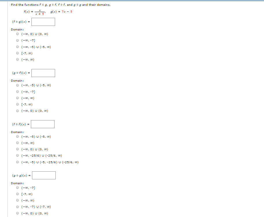 find the domain of the composite function f ∘ g