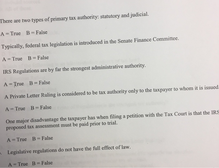 There are two types of primary tax authority