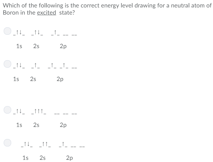 Solved Which of the following is the correct energy level | Chegg.com