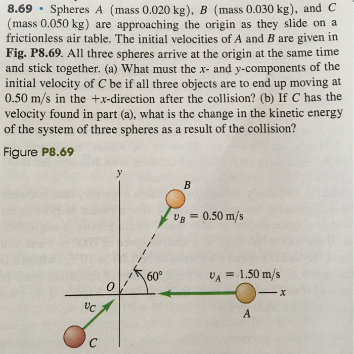 Solved Spheres A (mass 0.020 Kg), B (mass 0.030 Kg), And C | Chegg.com