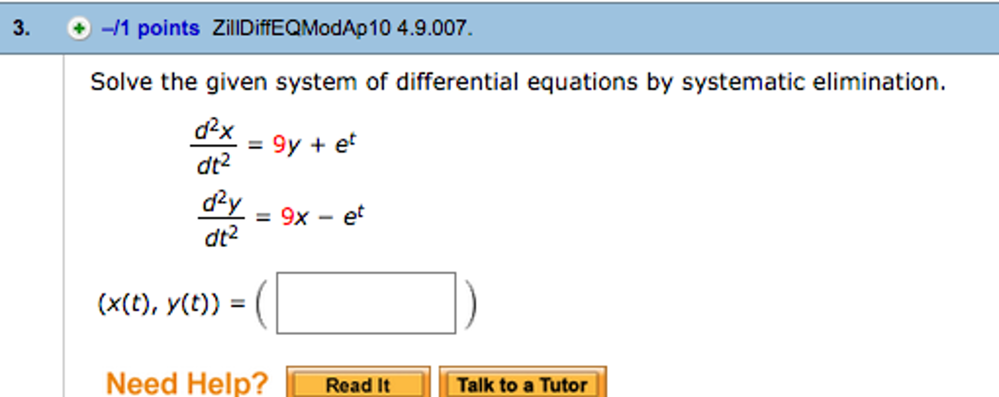 Solved Solve The Given System Of Differential Equations By 1748