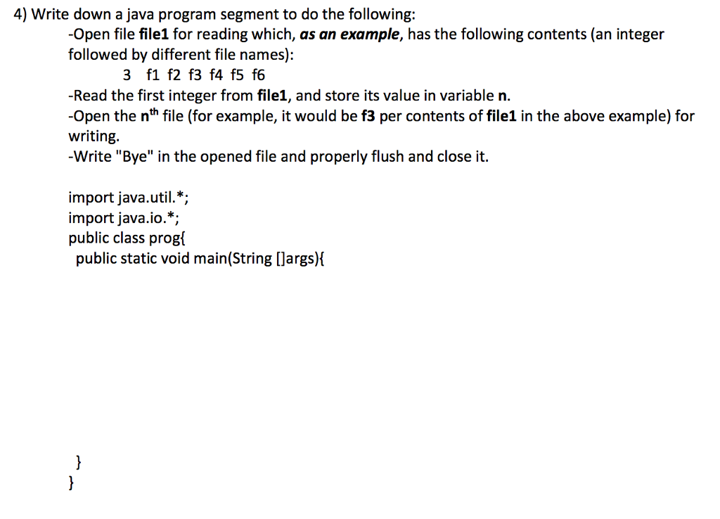 Solved Write Down A Java Program Segment To Do The | Chegg.com