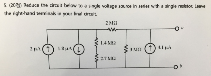 Solved Reduce the circuit below at a single voltage source | Chegg.com
