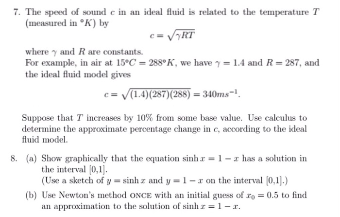 Solved The speed of sound c in an ideal fluid is related to | Chegg.com