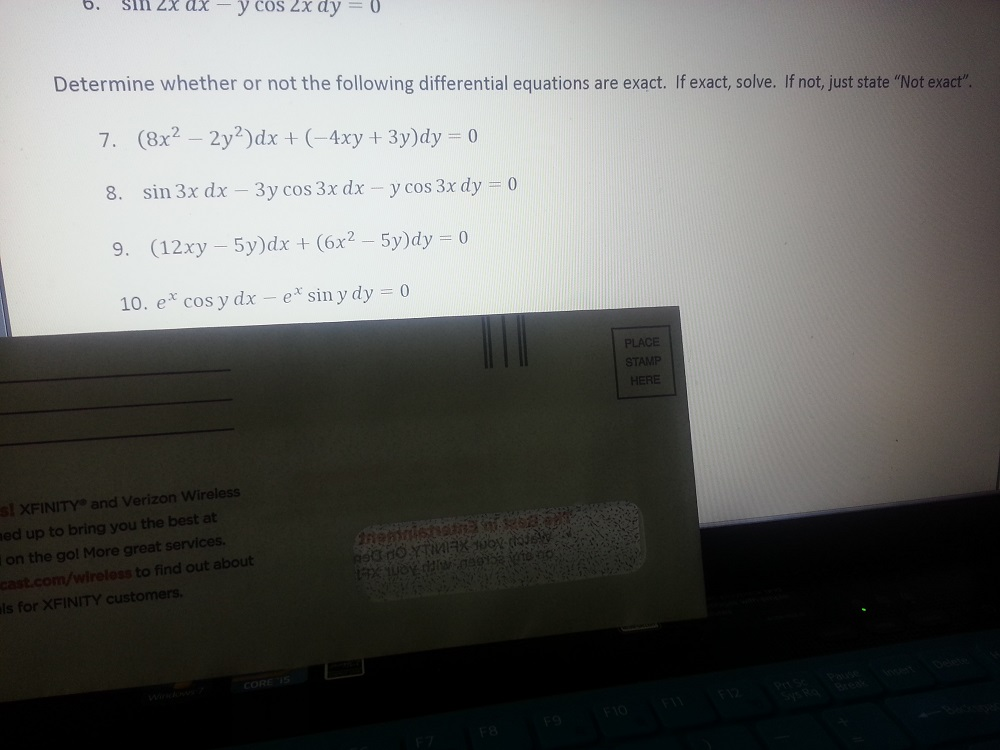 Solved Determine Whether Or Not The Following Differential | Chegg.com