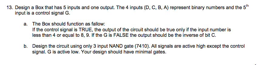 Solved Design a Box that has 5 inputs and one output. The 4 | Chegg.com