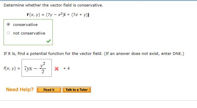 Solved Determine whether the vector field is conservative. | Chegg.com