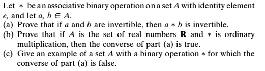 Solved Let * Be An Associative Binary Operation On A Set A | Chegg.com