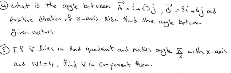 Solved What is the angle between A vector = i + squareroot | Chegg.com