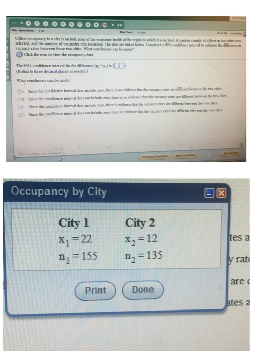 Solved Office occupancy in a city is an indication of the