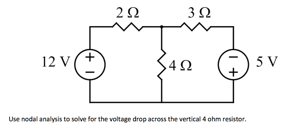 Solved Use nodal analysis to solve for the voltage drop | Chegg.com