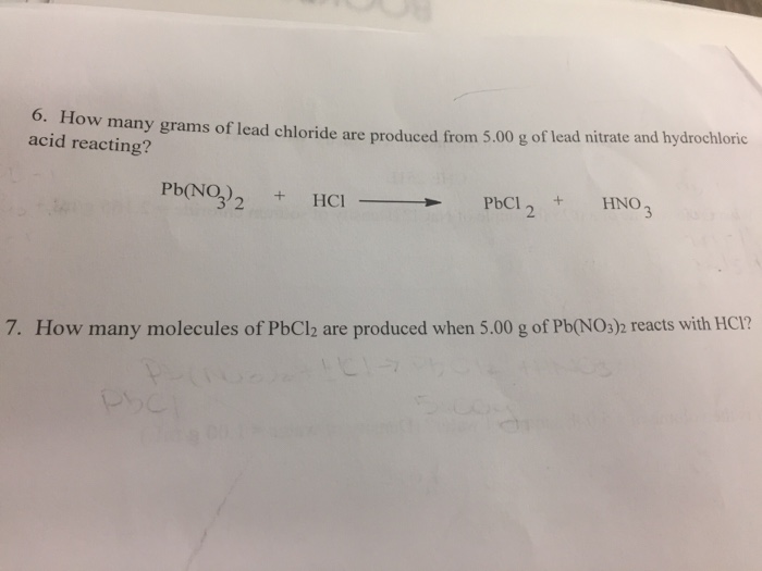 Solved How many grams of lead chloride are produced from