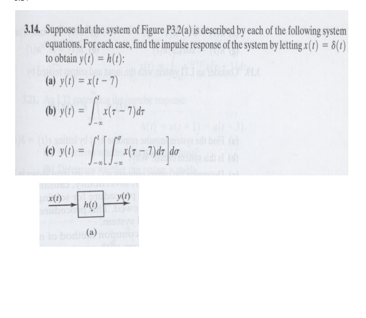 Solved Suppose that the system of Figure P3.2(a) is | Chegg.com