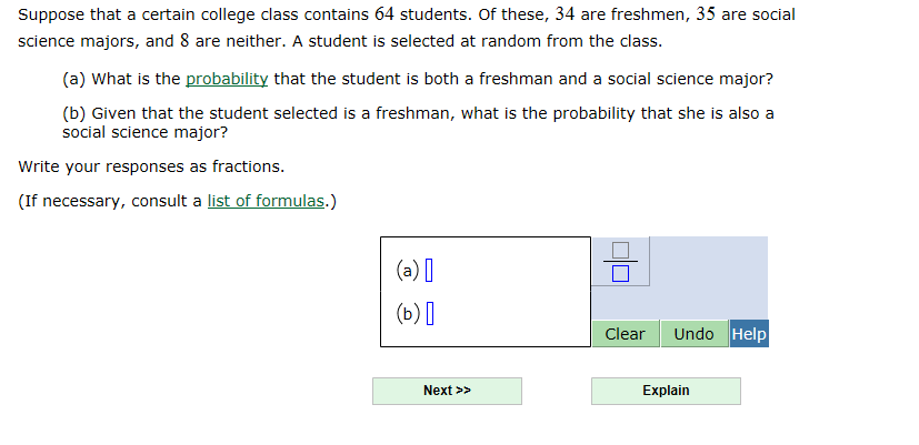 Solved Suppose That A Certain College Class Contains 64 | Chegg.com