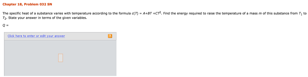 solved-the-specific-heat-of-a-substance-varies-with-chegg