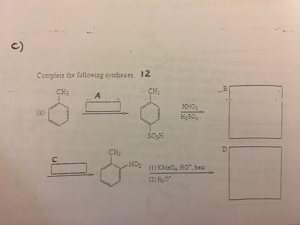 Solved Complete The Following Syntheses. | Chegg.com