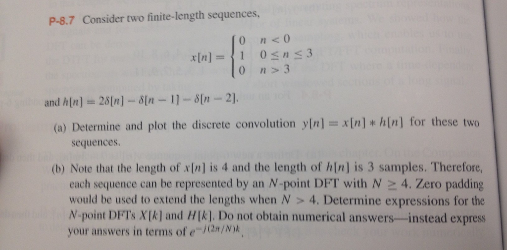 Solved Consider Two Finite Length Sequences X N 0 N 2867