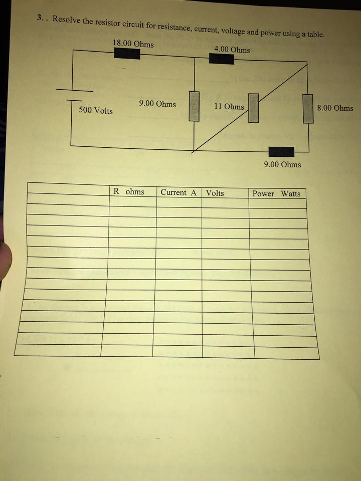Solved Resolve the resistor circuit for resistance, current,