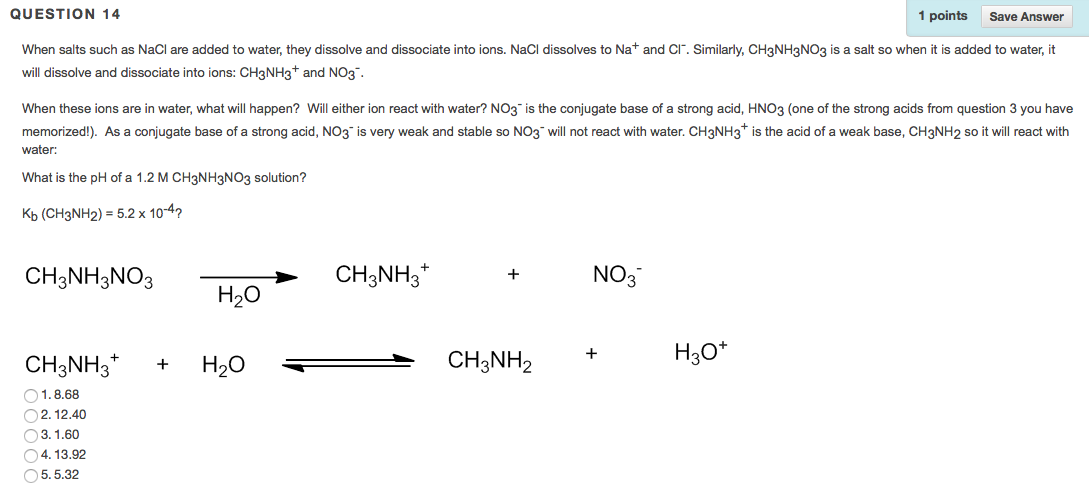 Solved When salts such as NaCl are added to water, they | Chegg.com