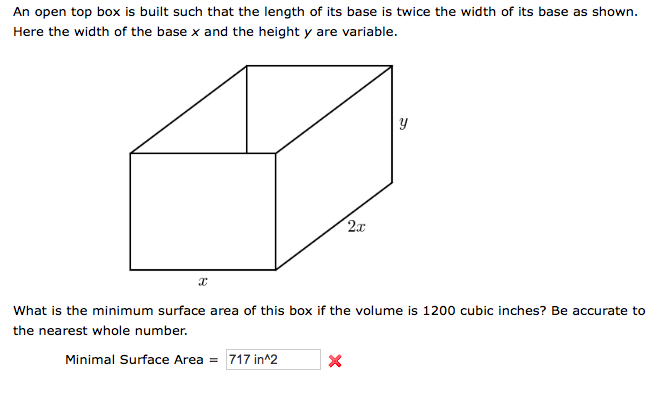 Solved: An Open Top Box Is Built Such That The Length Of I... | Chegg.com