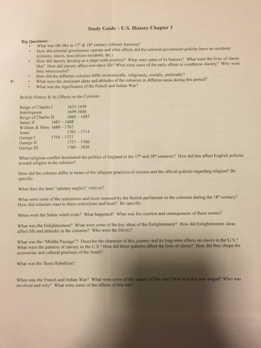 American History Chapter Guided Questions - estamo sentreovillos