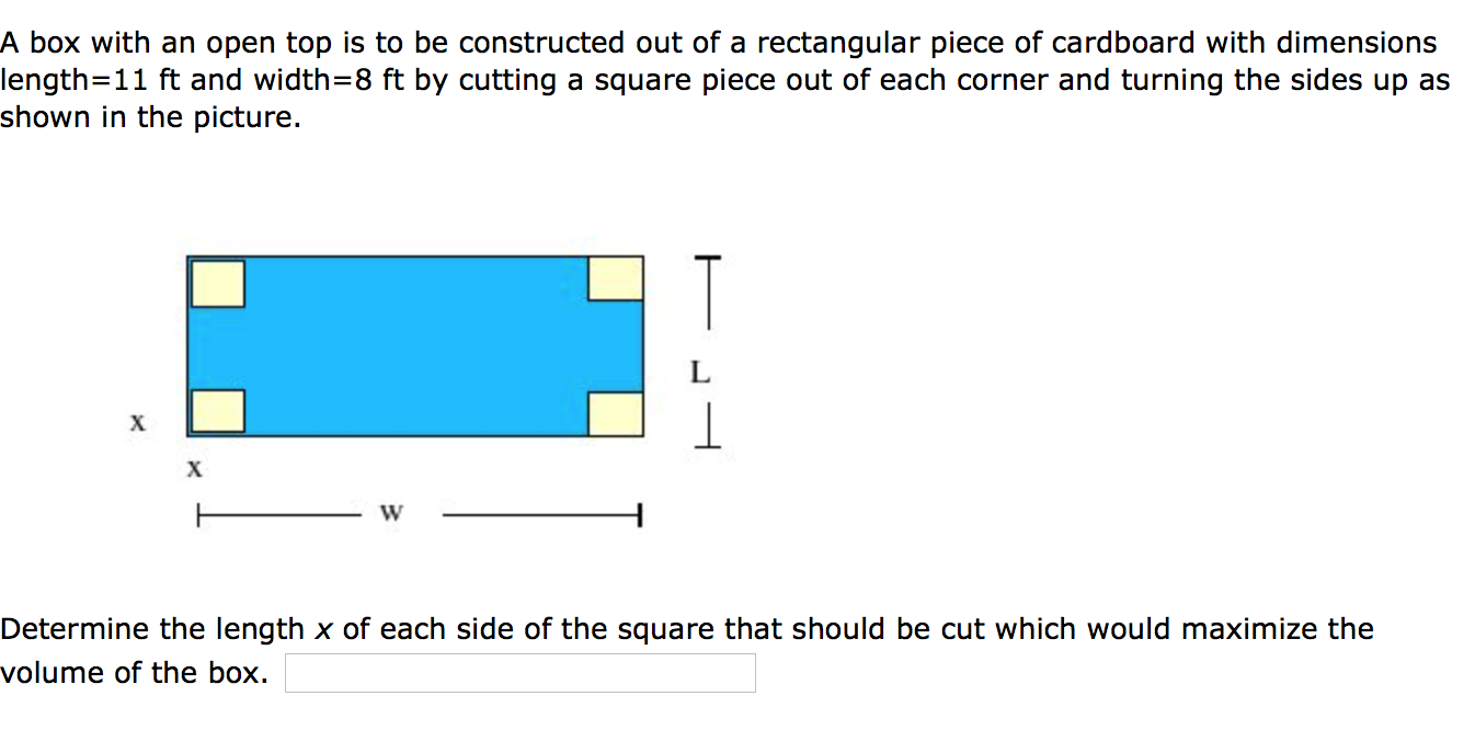 Solved A box with an open top is to be constructed out of a