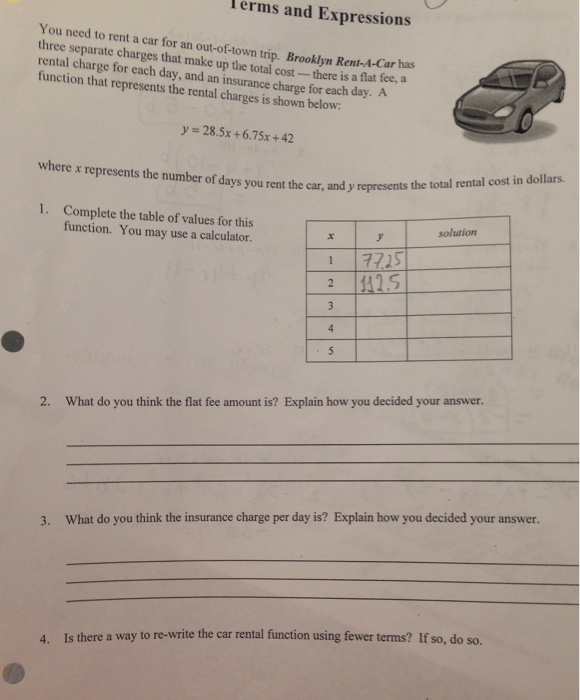 Solved You need to rent a car of an out of town trip.