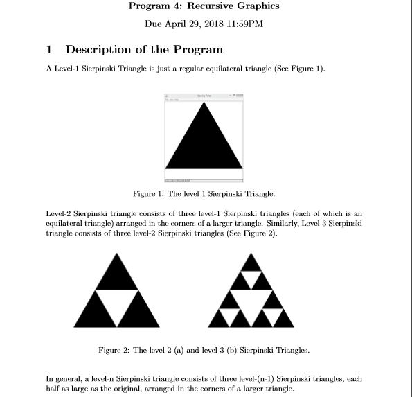 Solved Program 4: Recursive Graphics Due April 29, 2018 | Chegg.com