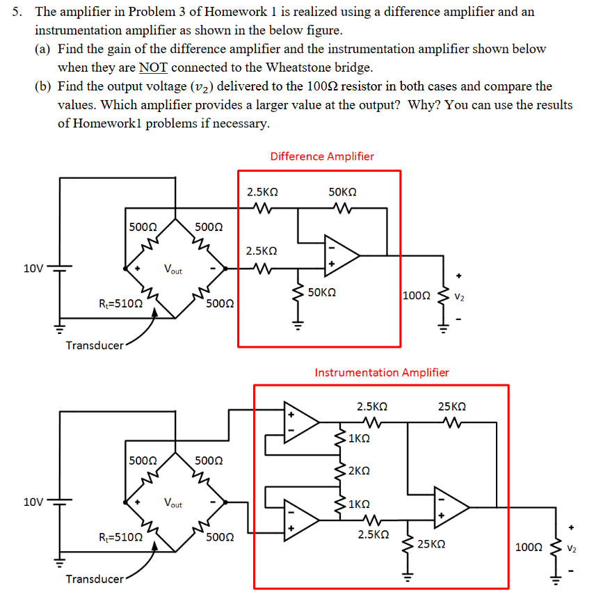 Solved (a) Finding The Gain Of A Difference Amplifier And An | Chegg.com