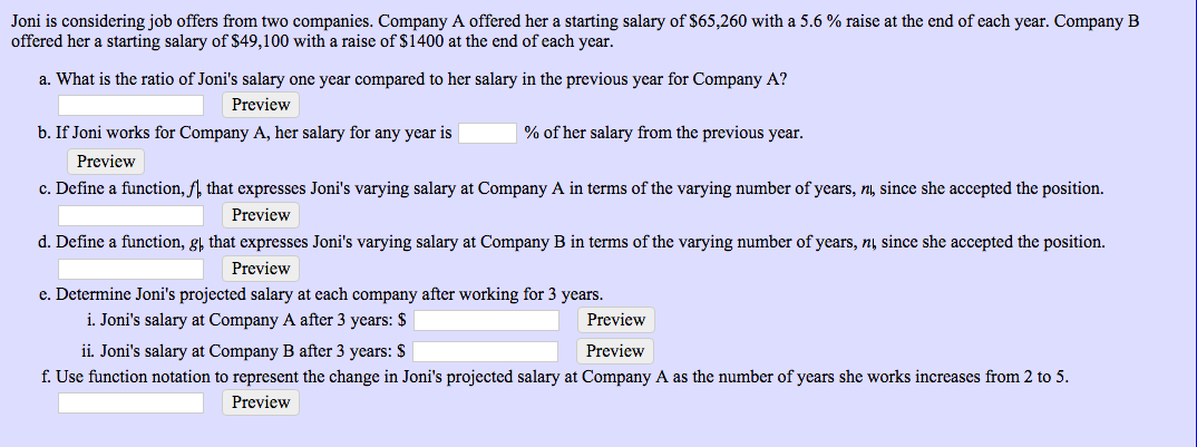 Solved Joni Is Considering Job Offers From Two Companies. | Chegg.com