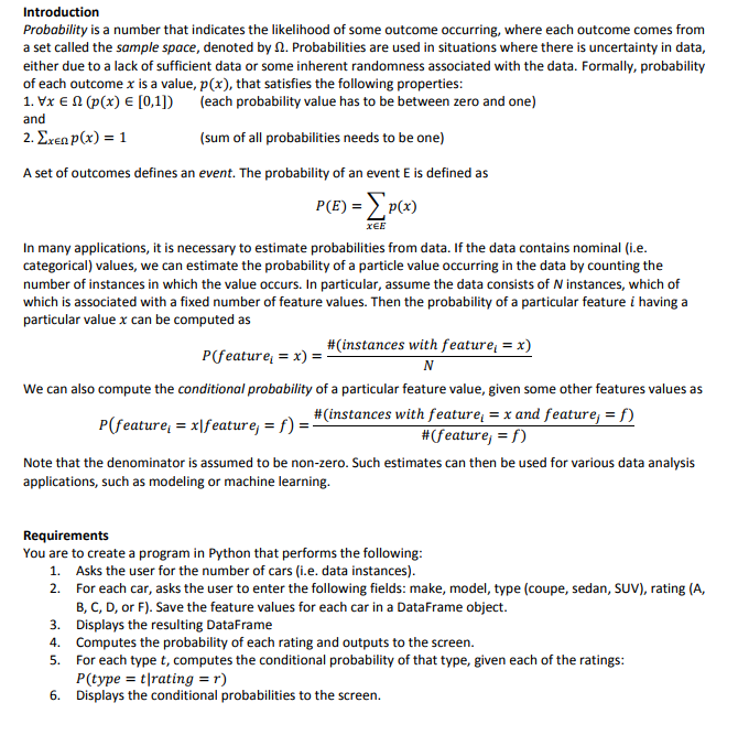 Solved Introduction Probability is a number that indicates | Chegg.com