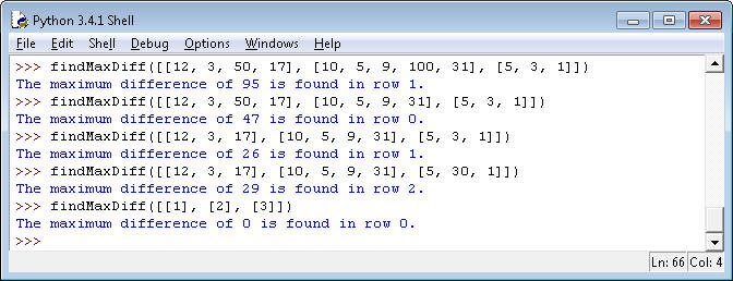 Solved FOR PYTHON: Write a function findMaxDiff() that takes | Chegg.com