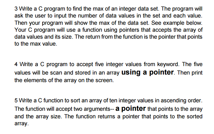 Solved Write a C program to find the max of an integer data | Chegg.com