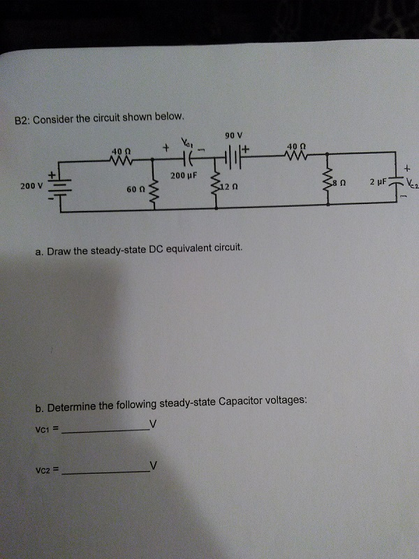 Solved B2: Consider the circuit shown below a. Draw the | Chegg.com