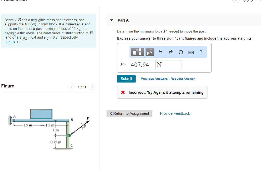 Solved Beam AB Has A Negligible Mass And Thickness, And | Chegg.com