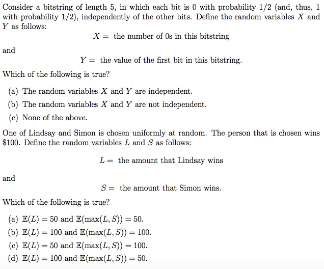 Solved Consider A Bitstring Of Length 5. In Which Each Bit | Chegg.com