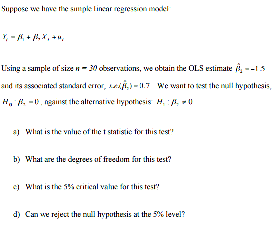 reject null hypothesis linear regression
