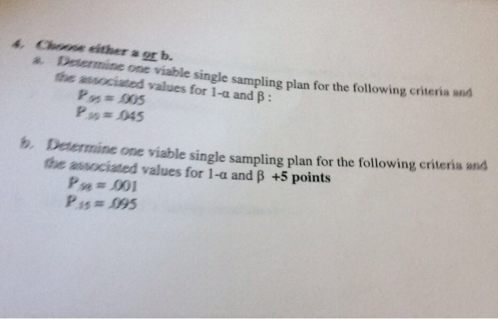 Solved Determine one viable single sampling plan for the | Chegg.com