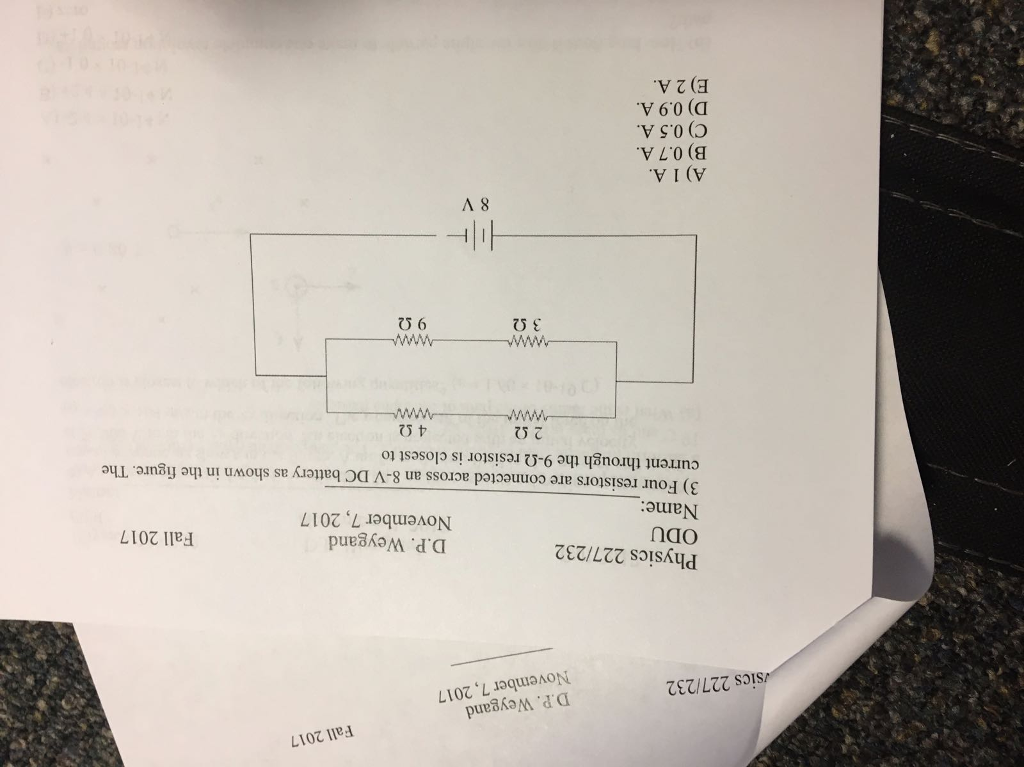 Solved Fall 2017 D.P. Weygand November 7,2017 sics 227/232 | Chegg.com