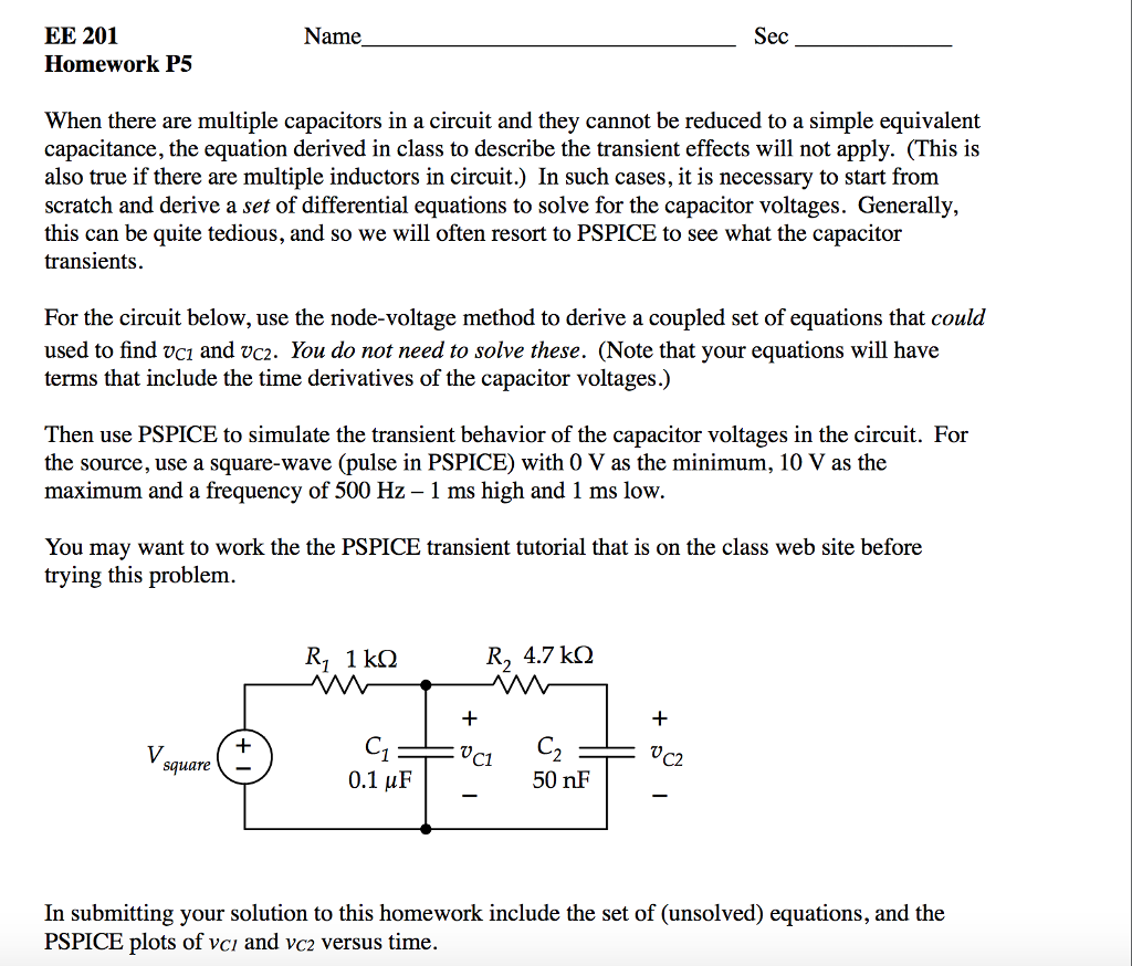 Solved EE 201 Homework P5 Name ec When there are multiple | Chegg.com