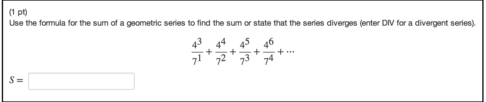 Find The Sum Of The Geometric Series