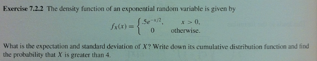 Solved The density function of an exponential random | Chegg.com