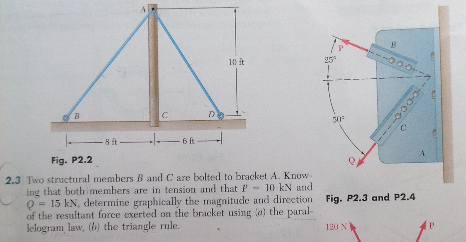 Solved Two Structural Members B And C Are Bolted To Bracket | Chegg.com