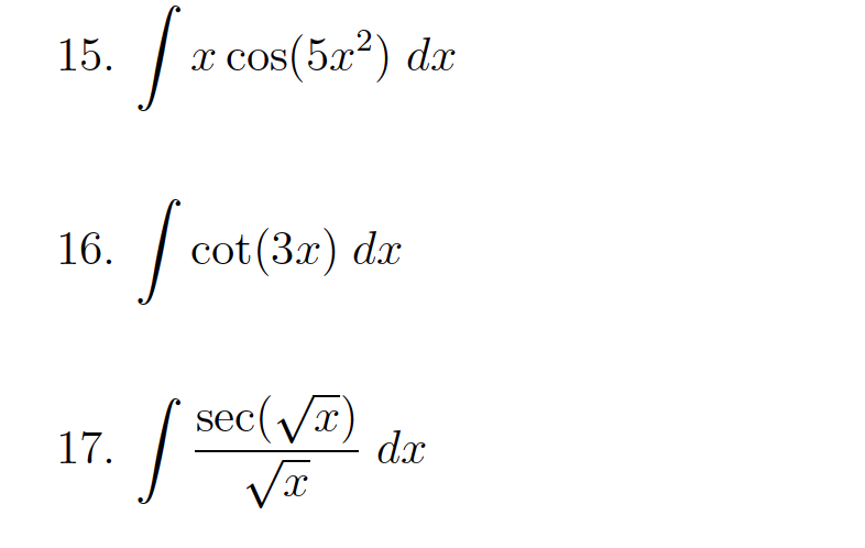 9 integrate cot 2 x dx