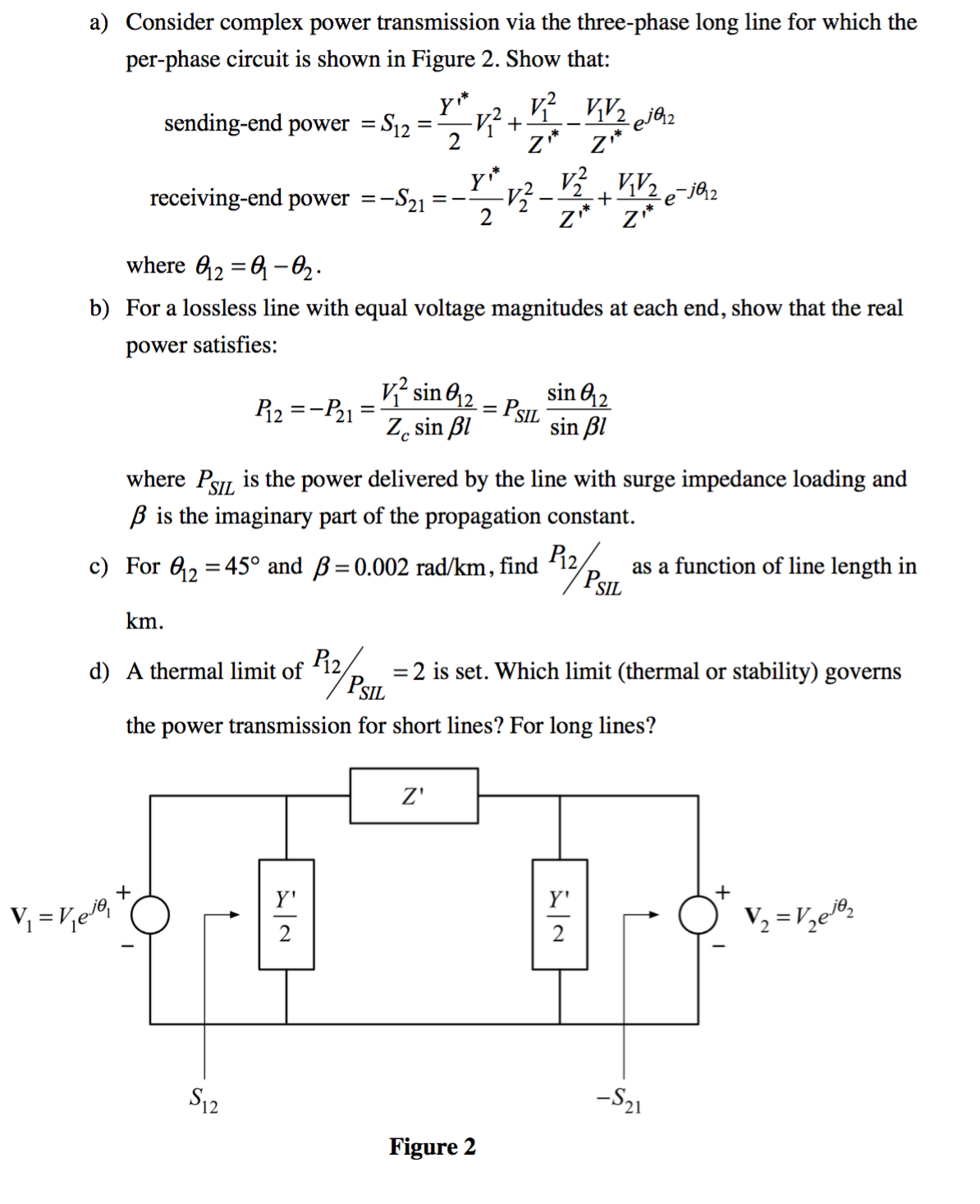 Solved Consider Complex Power Transmission Via The Chegg