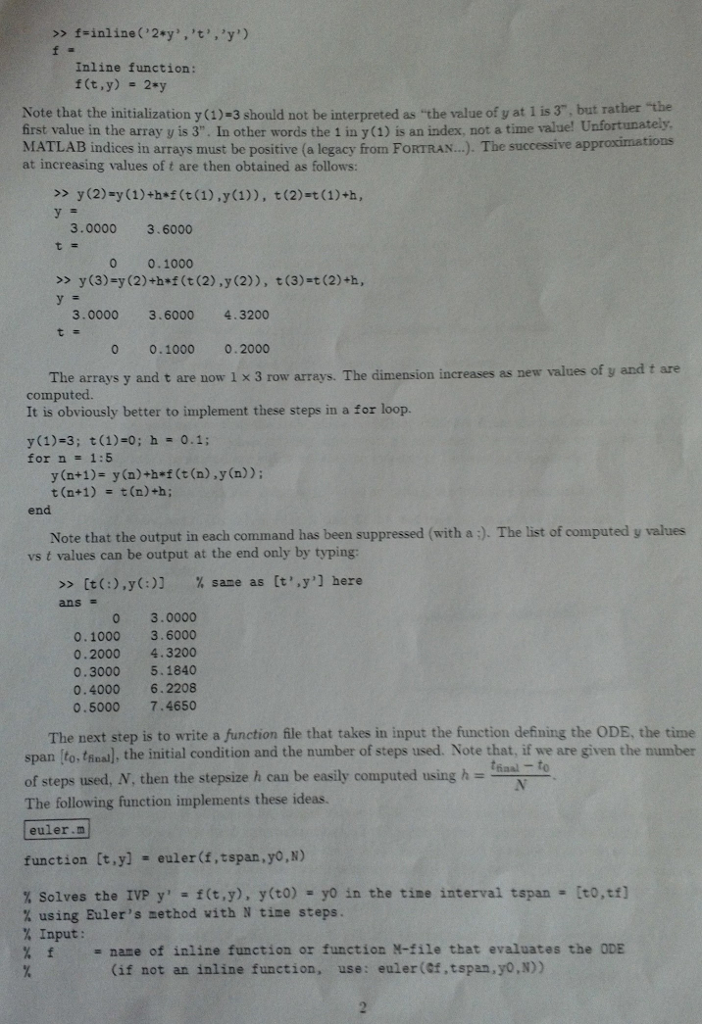 Solved Need to do problem 1 a-c in MAT lab. The objective is | Chegg.com