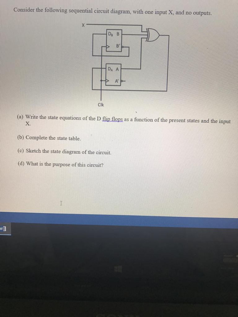 Solved Consider The Following Sequential Circuit Diagram, | Chegg.com