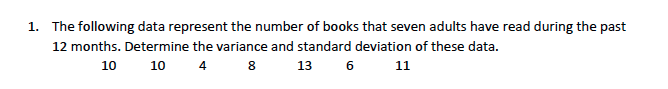 Solved The following data represent the number of books that | Chegg.com